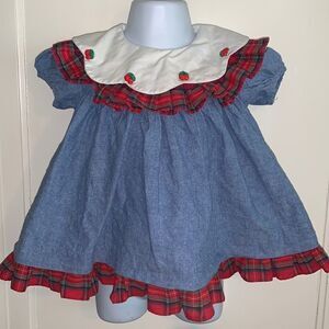 Sweet Vtg Bonnie Jean ruffled denim dress